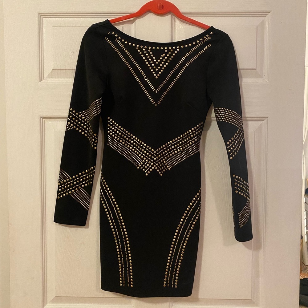 Gold and black beaded dress